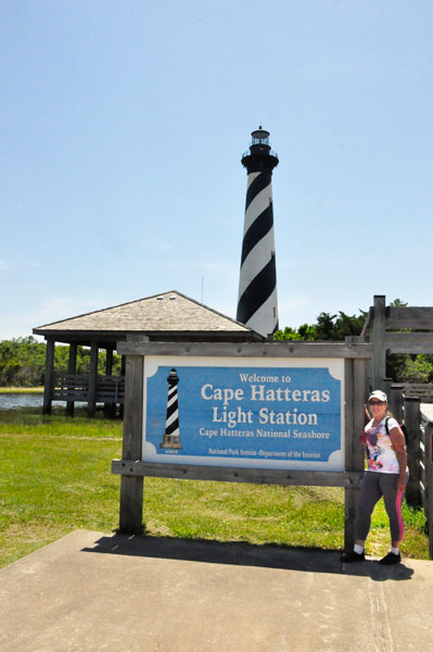 Karen Duquette at the Cape Hatteras Light Station